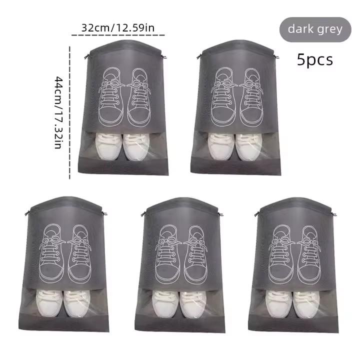 5/10pcs Non Woven Shoe Bag Storage Bag, Shoe Storage Drawstring Drawstring, Shoe Storage Bag, Dust-proof 32x44cm