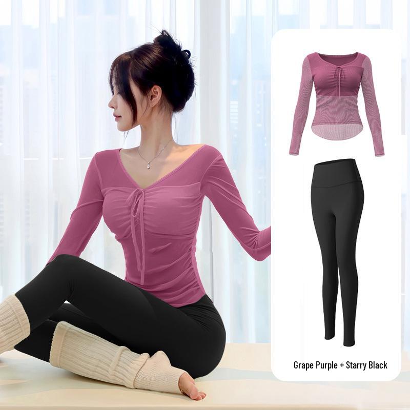Elegant Women's Yoga Set: Outdoor-Pilates Ready, High-End Fitness Wear with Built-In Bra Pads