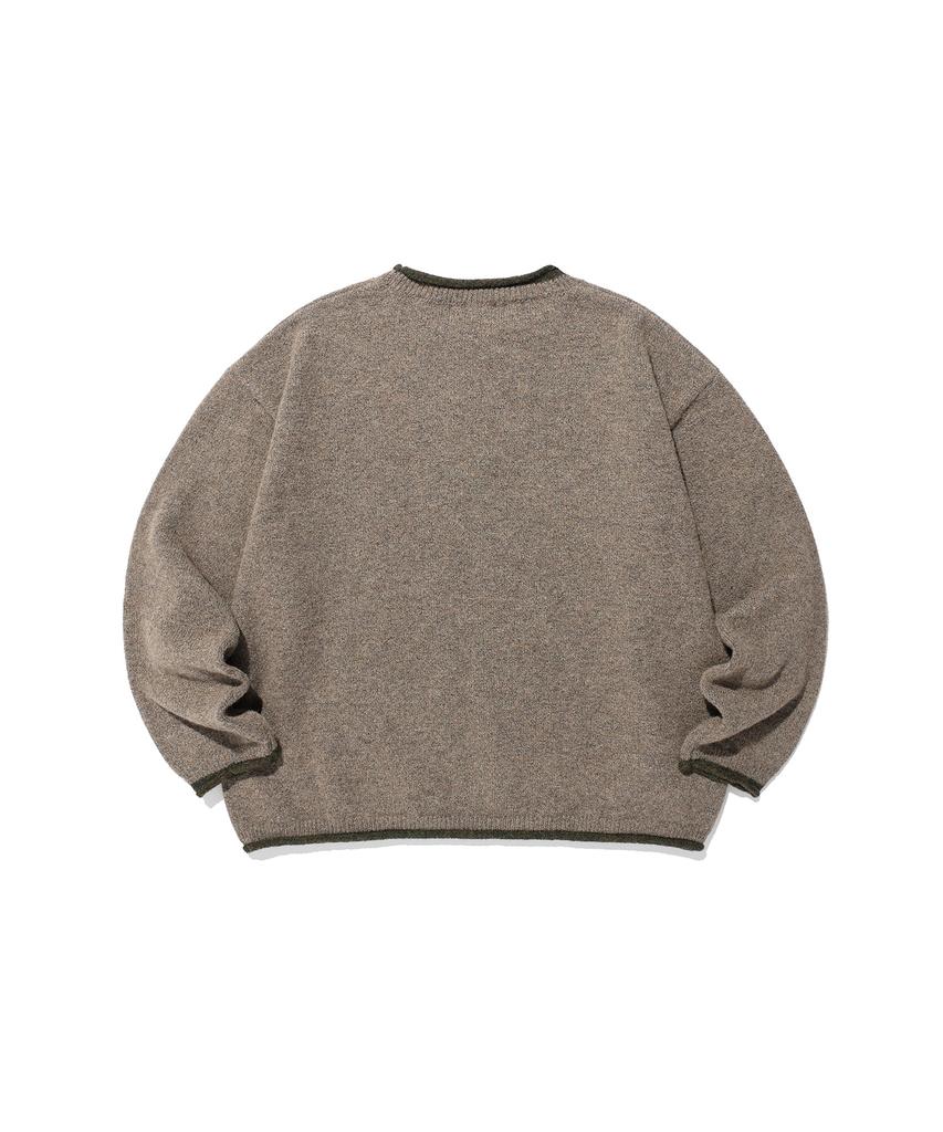 NICEGHOSTCLUB Bear Graphic Wide Crop Knit_Brown(Ng2Gffk604A)