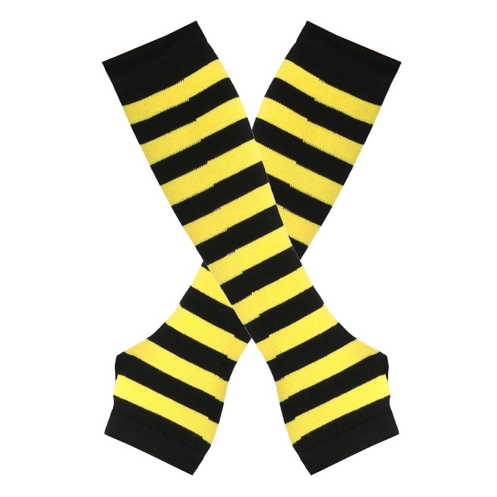 1 Paar Mode Damen Emo Handschuhe Damen Gestreifte Ellbogenhandschuhe Wärmer Gestrickte Lange Fingerlose Handschuhe Ellbogenfäustlinge Weihnachts-Accessoire Geschenk 2024