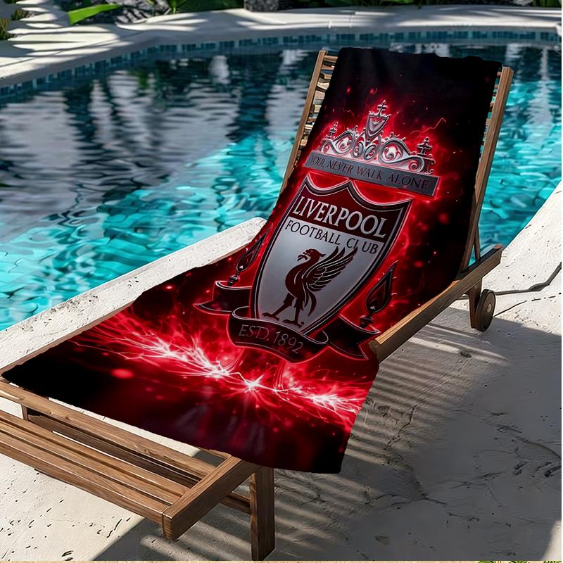 Football Club Print Beach Towel, Versatile Lightweight Absorbent Beach Towel for Pool Surf Yoga Bathroom, Perfect Birthday Holiday Gift