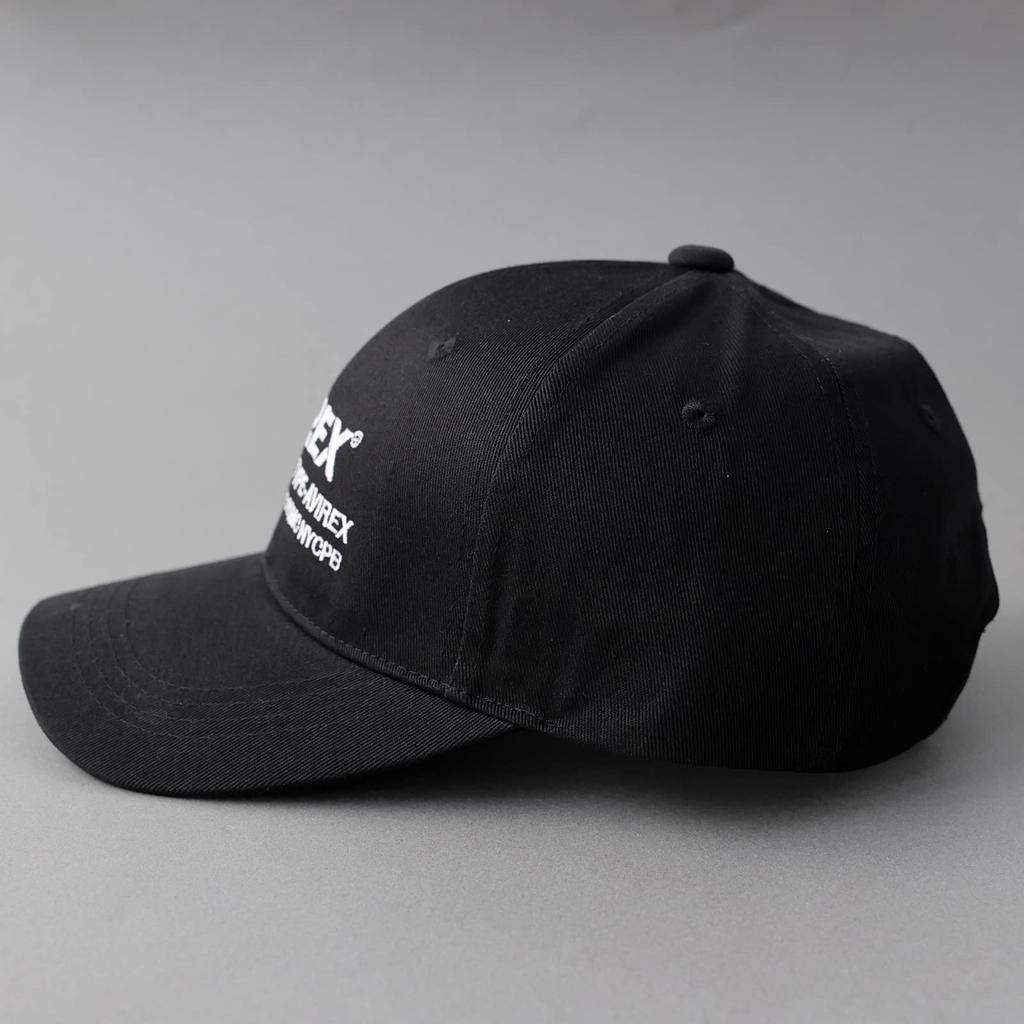 Avirex NUMBERING Military Baseball Cotton Size F 6-Panel Cap, Men's Low-Profile Cap, Black,