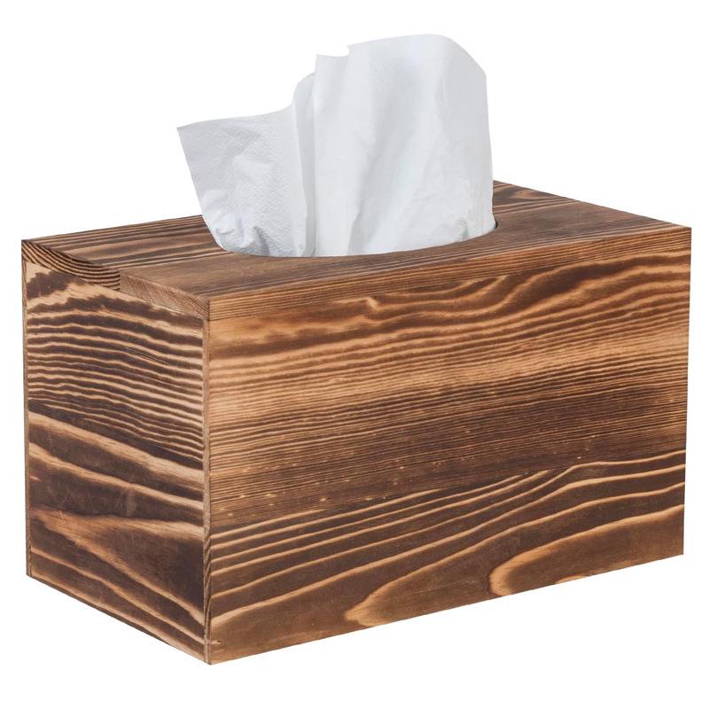Bamboo Wood Paper Towel Box - Modern Desktop & Car Storage, Creative Bamboo Material, Suitable for Home.