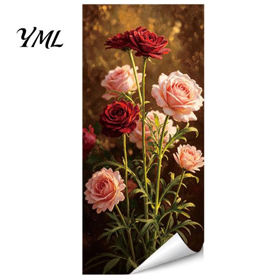 Skraldespandsklistermærker Vandtætte Blomsterklistermærker Blomsterklistermærker, Selv?Klistermærker til skraldespand, Vintage mønster Dekoration Aftageligt Klistermærke til Udendørs Udendørs
