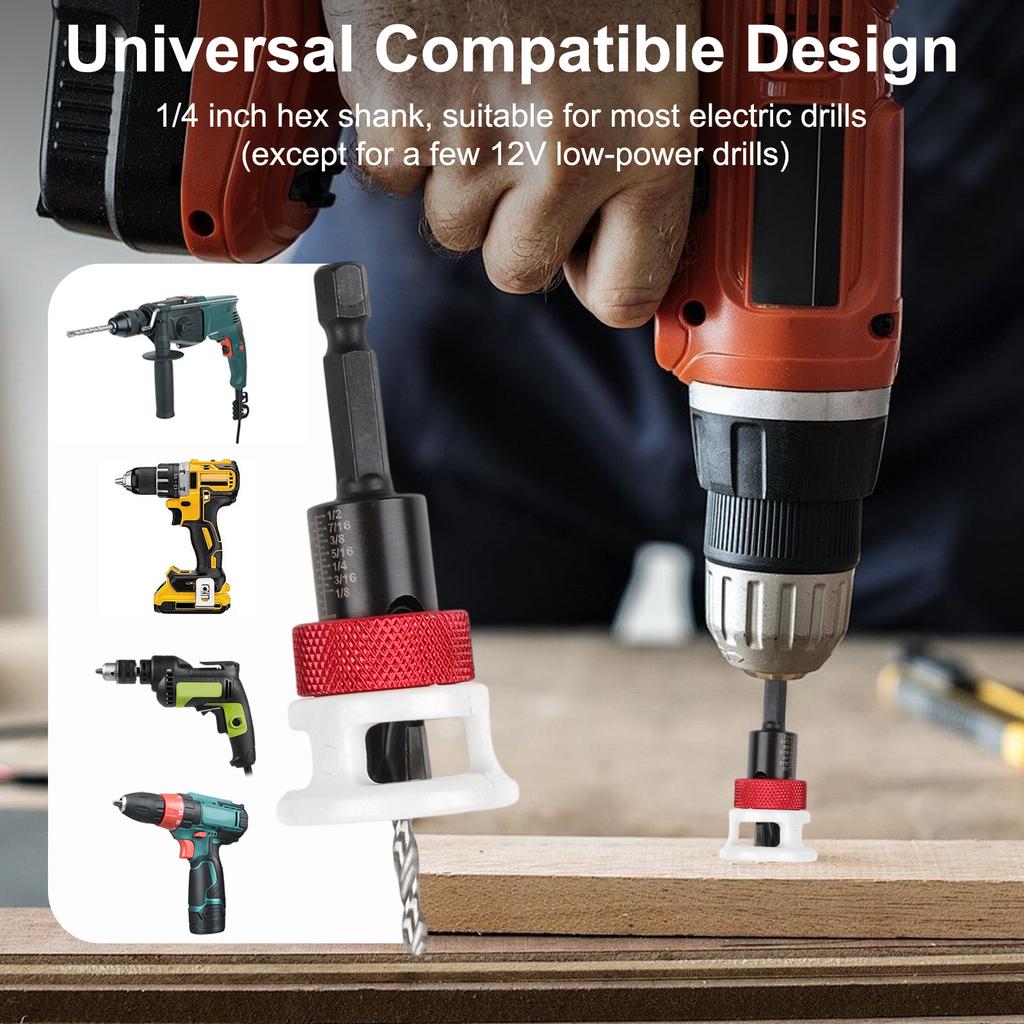 5 Piece Countersink Drill Bit Set with M2 High Speed Steel and Adjustable Depth for Use with Most Drill Machines
