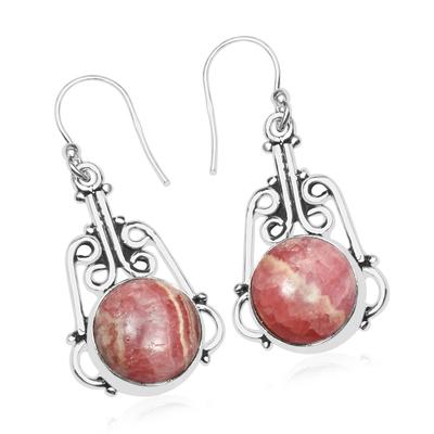 Natural Rhodochrosite Gemstone Earrings, 925 Sterling Silver, Filigree Earrings, Dangle Drop Earrings, Handmade Jewelry, Gift for Easter