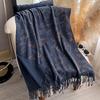 Autumn and Winter Thick Warm Scarf, Classical European Gilded Floral Shawl, Tassel Hot Stamping Shawl, Women's Scarf