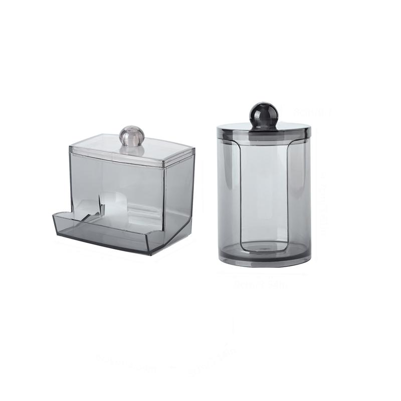 Qtip Holder Dispenser with Cotton Pads Jar Stackable Bathroom Counter Acrylic Organizer Storage Box Cotton Ball Cotton Swab