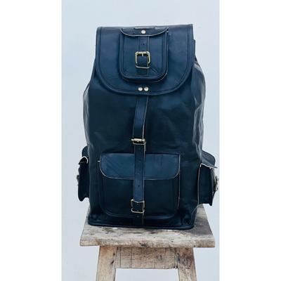 Leder RUCKSACK Echtes Echtleder Rucksack Laptop Reise Schwarz Herrentasche