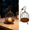 Housewarming Gift for Her Vintage Metal Birdcage Candle Holder, Tealight Decorative European Pastoral Style Ornament Stand Home Decor Dining