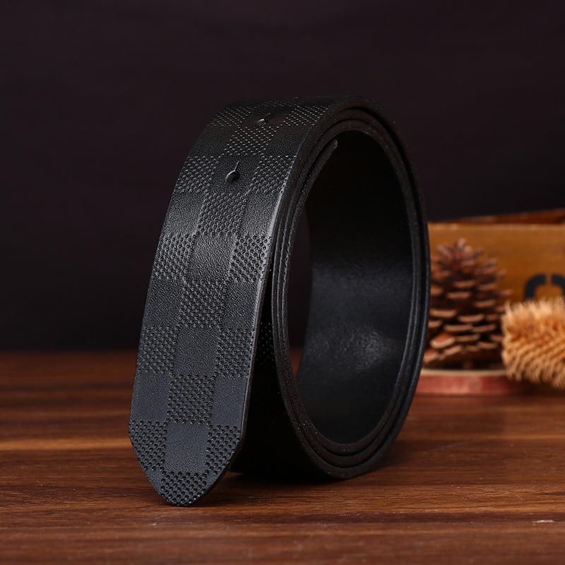Headless Belt Men'S Genuine Leather First Layer Cowhide Belt Strip Trend No Buckle Smooth Buckle Belt Plate Buckle Belt No Buckle Head