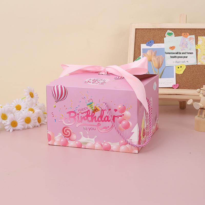 Cartoon Kids' Birthday Gift Box: Hand-Painted, Candy Souvenir & Egg Packaging for First Birthdays and Weddings