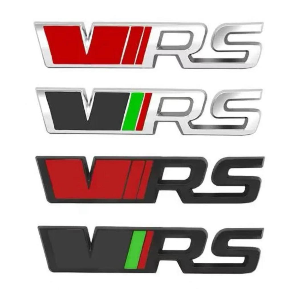 Logo automobilů Volkswagen Škoda RS: Personalizované kovové a dekorativní samolepky na karoserii pro Octavii, Fabii