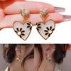 Floral Heart Shape Earrings Dainty Spring Design Comfort Fit Alloy Ear Accessories for Daily Wear