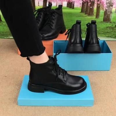 Soft Leather Short Martin Boots Autumn and Winter New Velvet Warm Comfortable Flat-bottomed Soft-soled Short Boots Leather Boots
