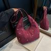 Frosted Suede Bag Women's Niche Gypsy Star Rivet Moon Bag Large Capacity Winter Shoulder Messenger Bag