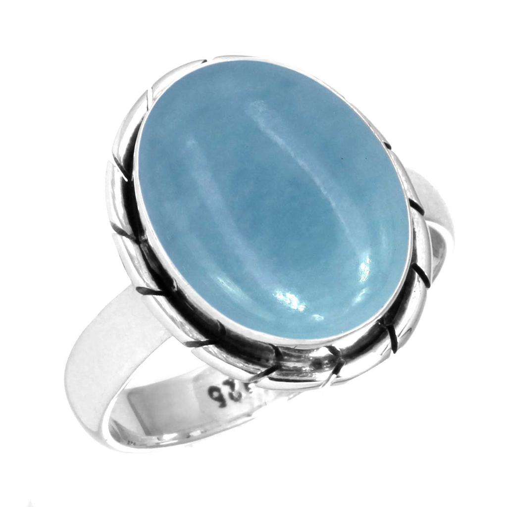 925 Sterling Silver Ring Women Gemstone Handmade Jewelry Engagement Gift Amazonite Angelite Blue Opal Botswana Agate Mohave Azurite Chrysocolla