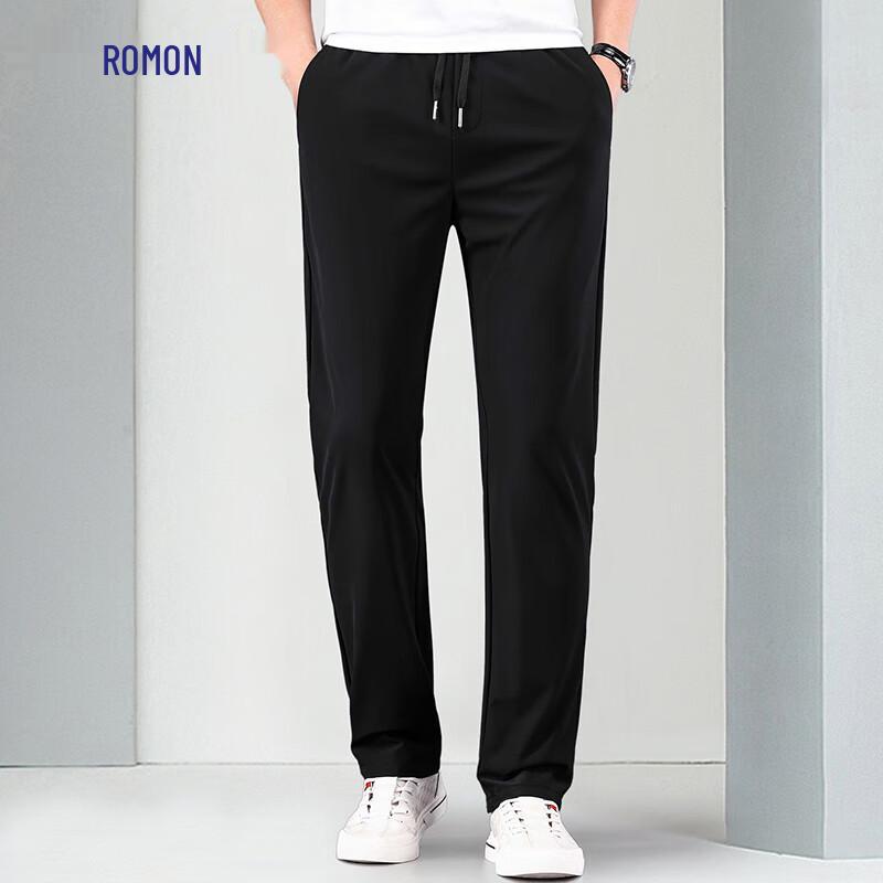 Romon Men's Ice Silk Straight-Leg Casual Pants