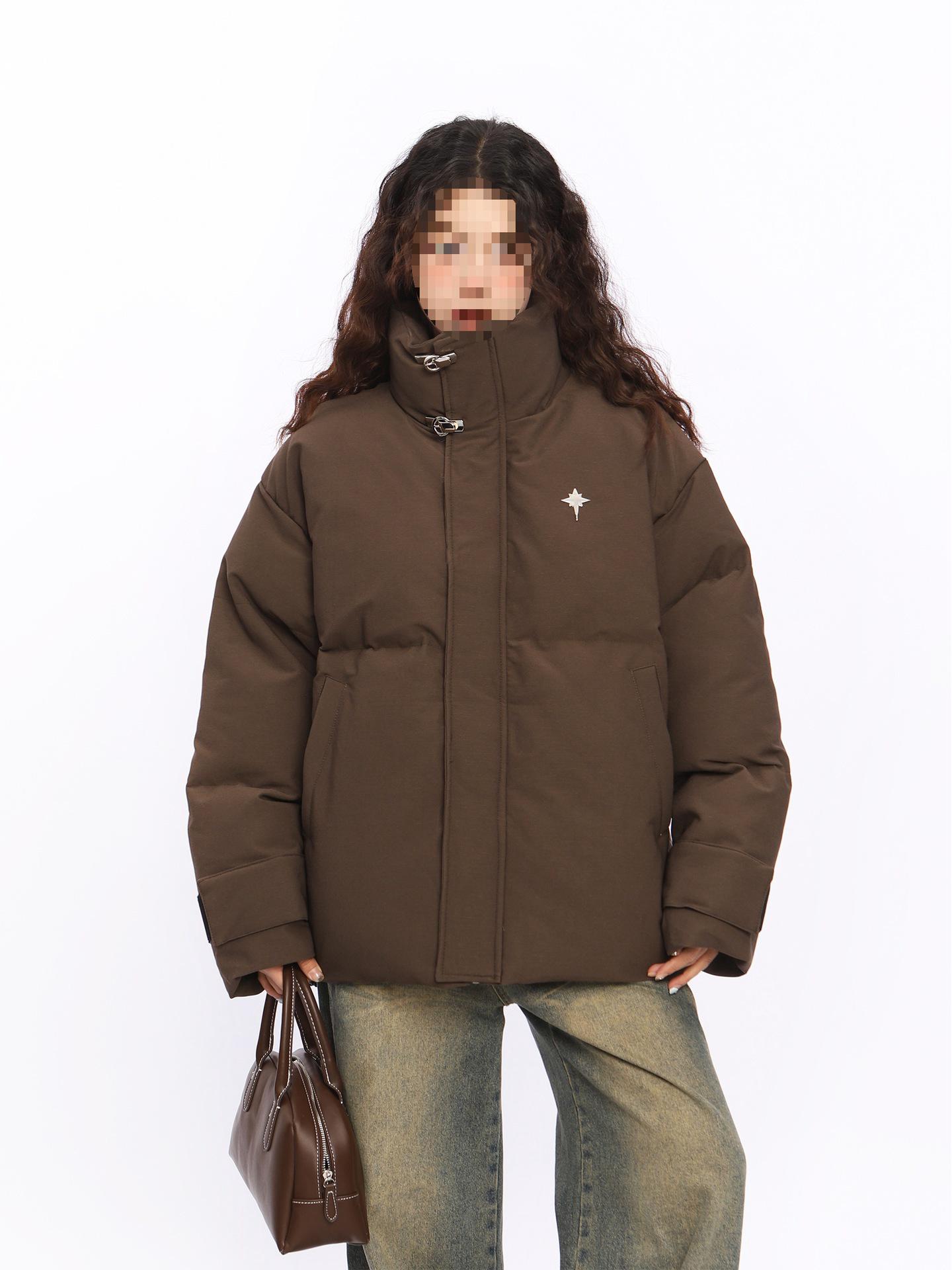 Trendsetting Harajuku Style Matte Cotton Jacket - Simple, Versatile, and Popular in Japanese Fashion XL коричневый