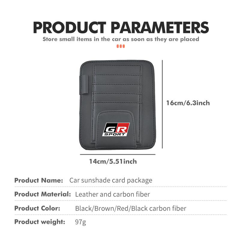 For Toyota Car Sunshade Card Package Holder Sunglasses Ticket Card Clip GR Yaris Corolla Prius Aqua Vios Mirai Hilux Auris CHR