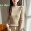Women's Slim Fit Wool Mock Neck Cable Knit Sweater