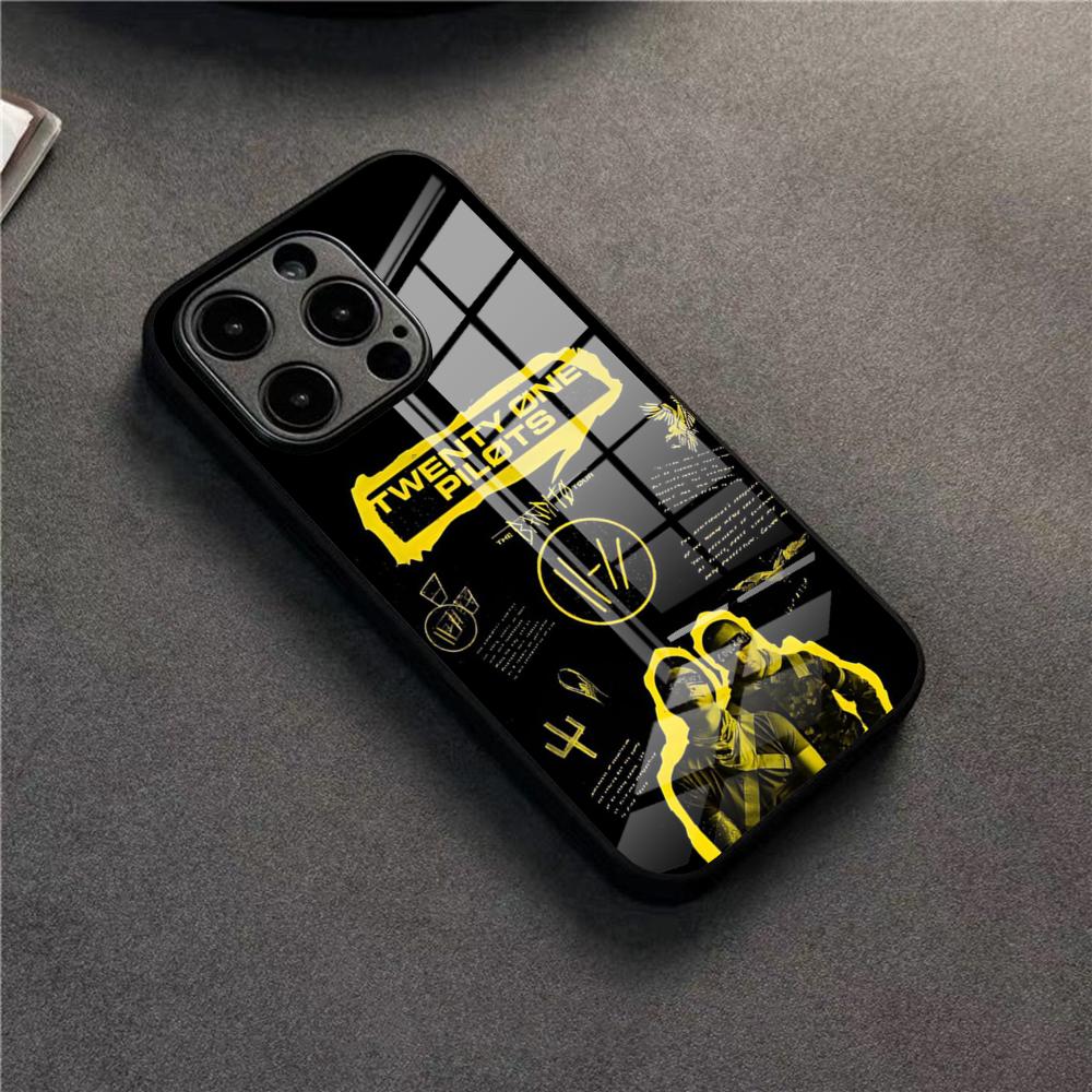 Twenty One Pilots Phone Case For 17 Pro Max IPhone 16 Pro 14 12 11 13 Mini X XR XS 15 Plus SE Glass Cover