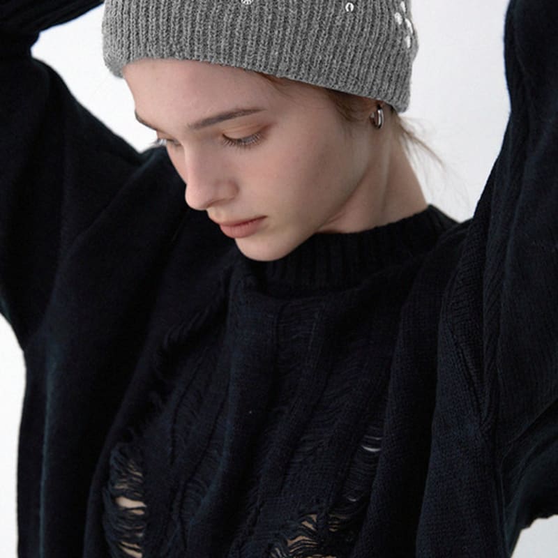 Marchen Stud knit hair band_3color