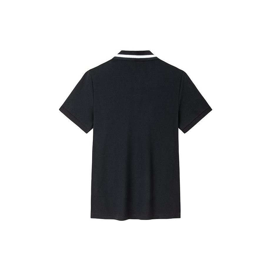 Anta Řada Life Jednobarevné funkční polo tričko s krátkým rukávem Dámské topy Basic-Black 162428139-3