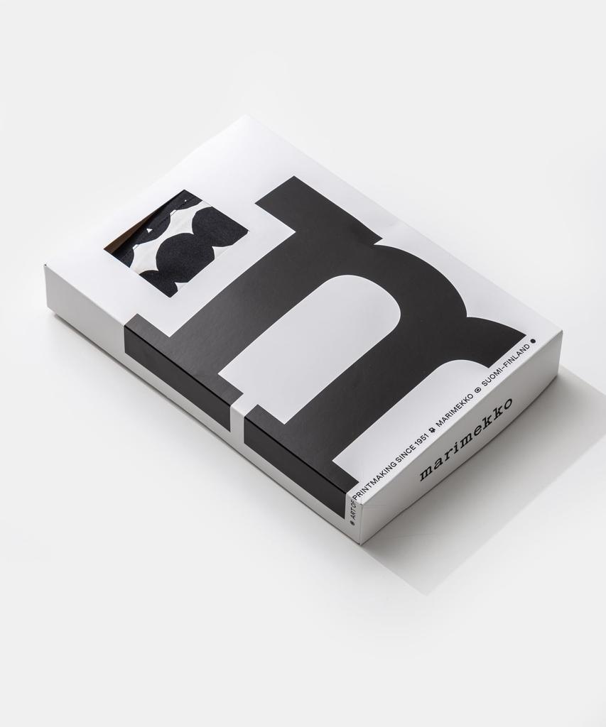 Marimekko 3-Piece Set (2 Aprons and Mittens) 071708 RASYMATTO WHITE/BLACK [Parallel Import]