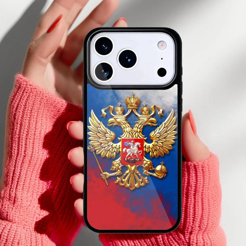 Russian Passport Flag Phone Case for iPhone 17 Air 16e 15 14 13 Pro Max Back Cover for 12 11 Pro Coque