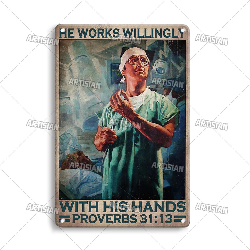 ARTISIAN Weathered Doctor Metal Poster Vintage Metal Tin Sign Man Cave Garage Wall Decorative Home Metal Plaque Art Metal Sign