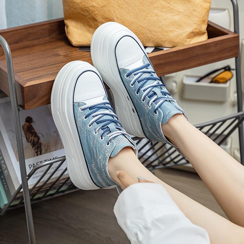 Fashion 2025 New Women's Ankle Boots Fashion Cowboy Knight Boot Punk Gothic Classic Denim Canvas Shoes Short Goth Platform Shoes