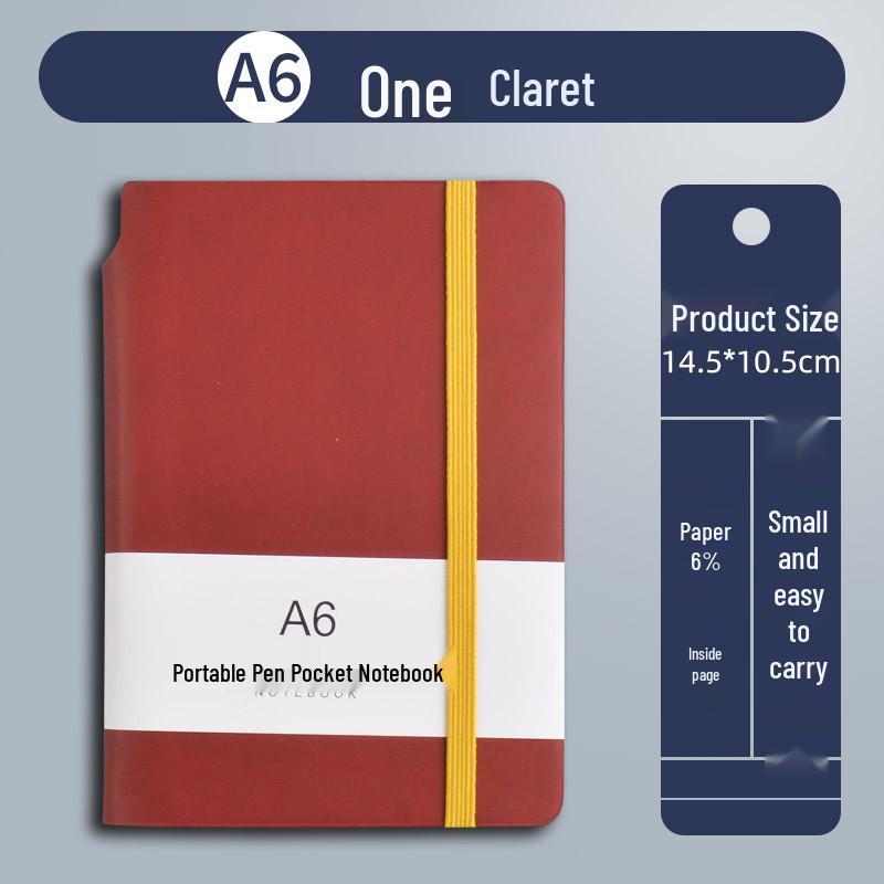 A7 Mini Notebook: Compact A6 with Colored Band - Portable Student Memo Pocket Planner