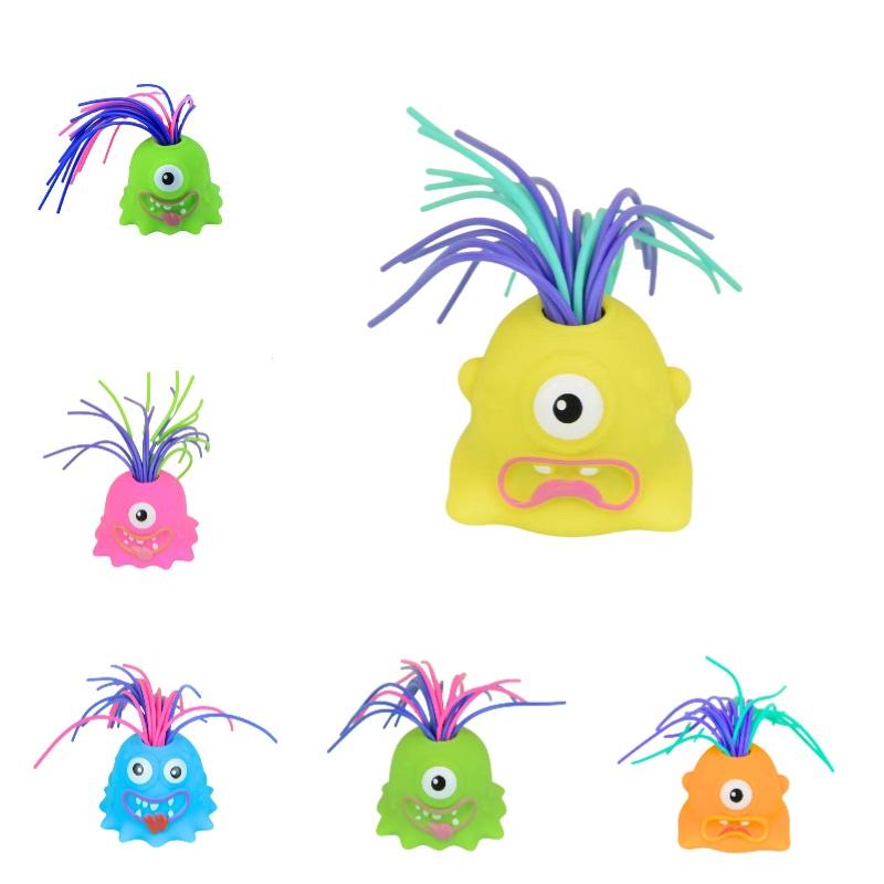 Funny Monster Toy With Big Eye For Children Purple Environmental Material