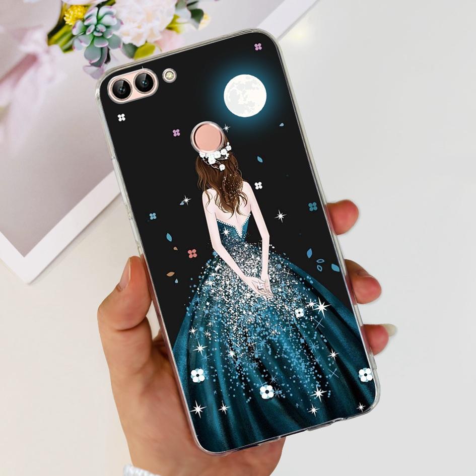 For Huawei P Smart Case FIG-LX1 FIG-LX2 FIG-LX3 Back Cover Fashion Flower Marble Clear Silicone Soft Funda For PSmart 2018 Coque