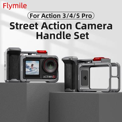 Metalen Straatgrip Houder Voor DJI Action 3/4/5 Pro Actiecamera Volledige Bescherming Snelontgrendelingsschoen Uitbreiding Camera Accessoires