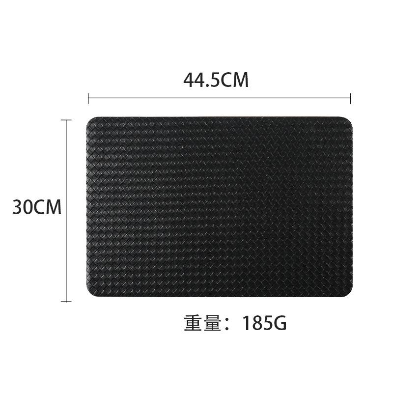 New woven plaid double-sided leather placemat teacup mat waterproof and oil-proof dining table mat western restaurant thermal insulation mat placemat