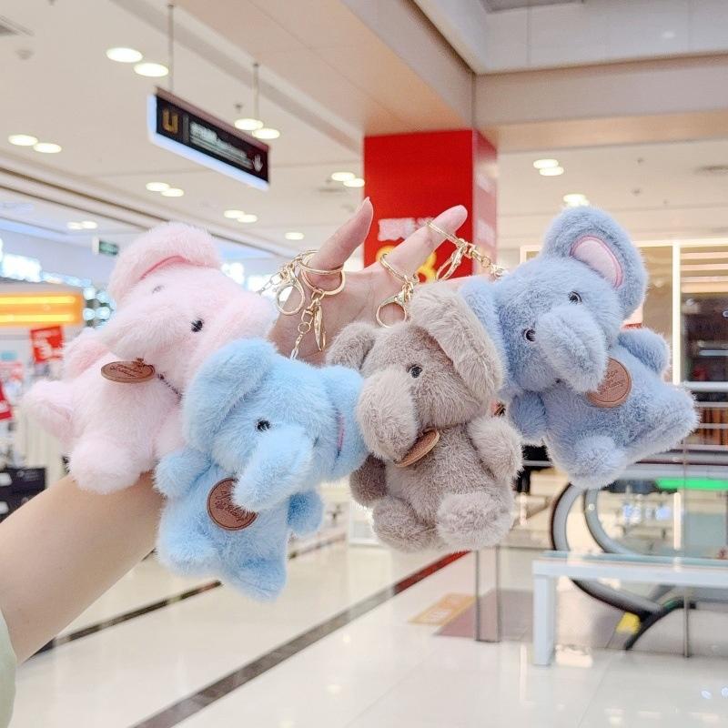 1 Pieza Lindo Animal Sentado Elefante Colgante Muñeco Suave de Felpa Juguetes para Bebé Llavero de Bolsa de Libros de Dibujos Animados Regalos Para Niños
