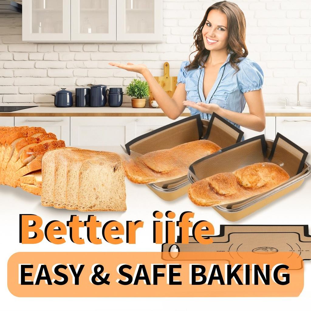Silicone Bread Loaf Pan for Bread Pans -Food Grade Safe Baking Liners, Nonstick & Reusable, Easy to Clean, High Temp Resistant