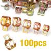 100PCS Spring Hose Clips / Clamps Fuel Air Gas Water Pipe Self Clamping