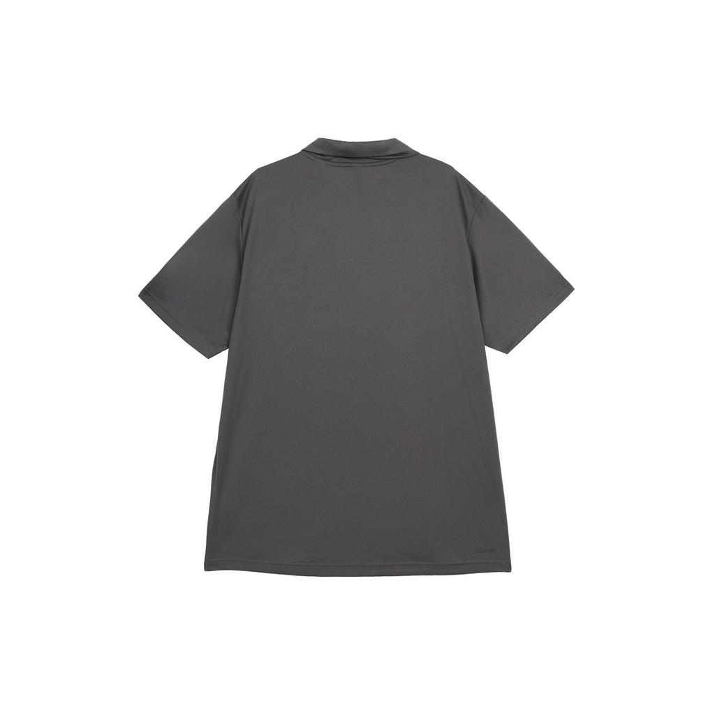 Adidas Logo Print Collar Short Sleeve Polo Shirt Men Tops Gray H30285