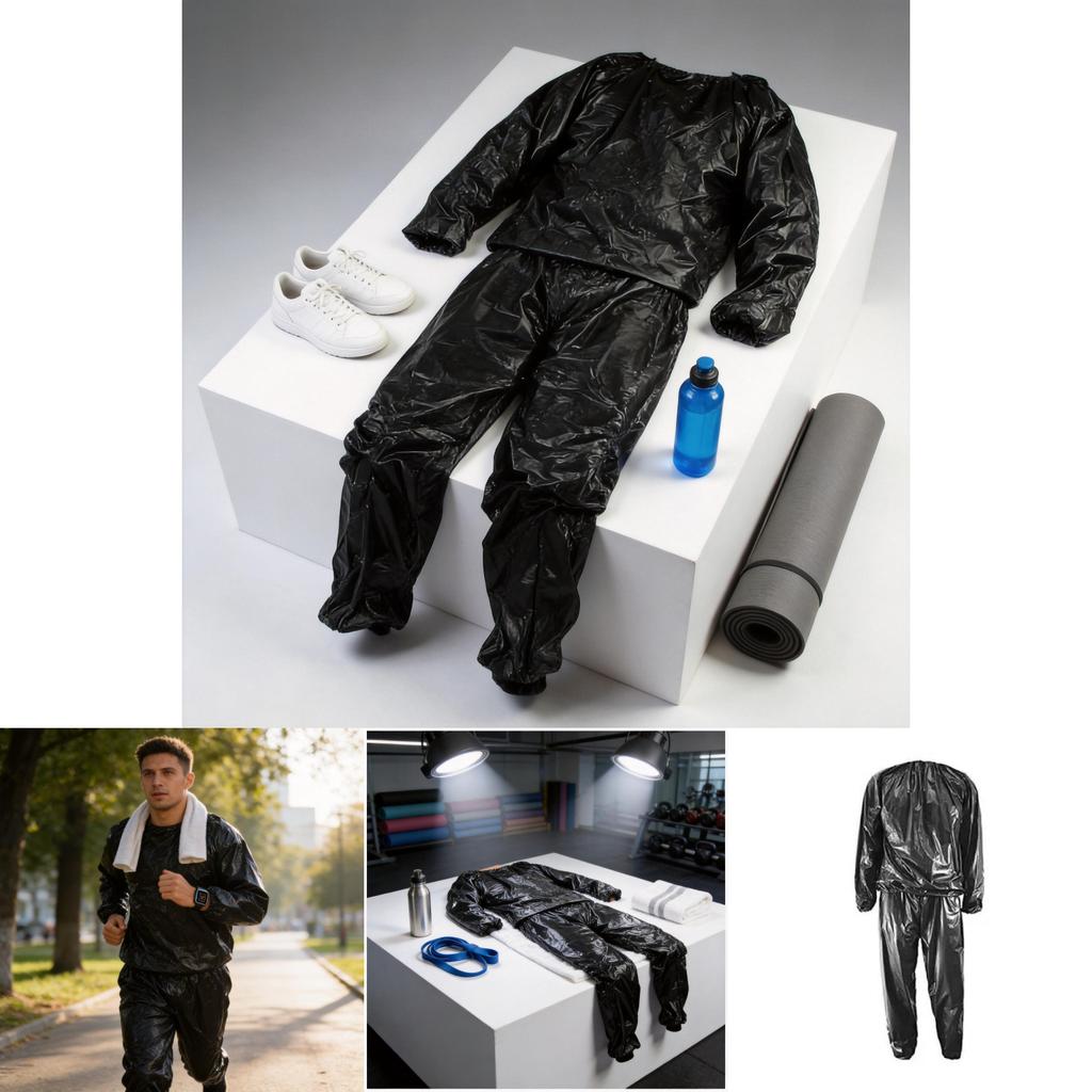Pvc Sauna Suit Sweatenhancing Fitness Set For Men And Women With Polyester Fabric