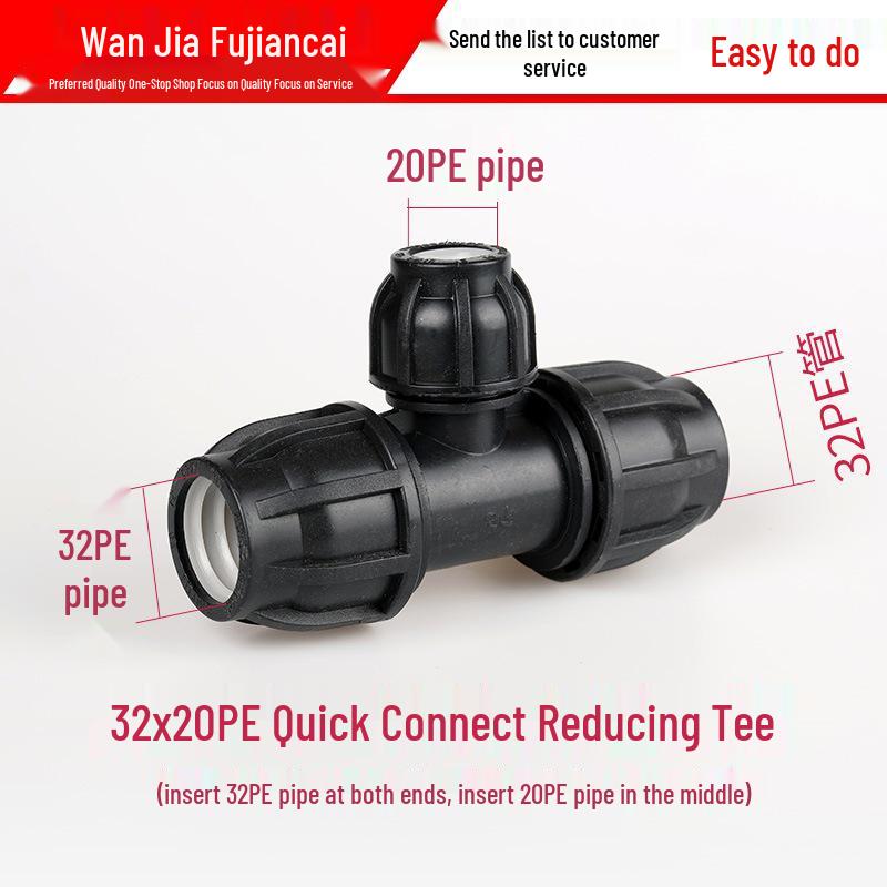 PE-Rohrverbindungsstücke: Schnellkupplungen für Leitungswasser, wärmefreie Ventile, Winkel, T-Stücke, 4- und 6-Punkt-Anschlüsse