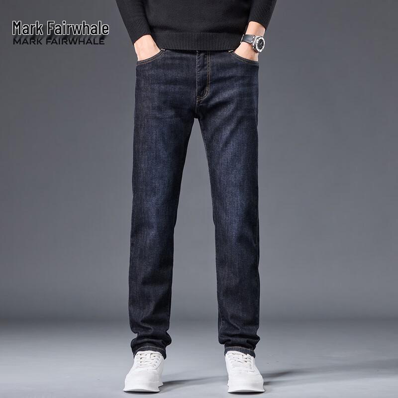 Mark Fairwhale Men's Cotton Wool Blend Straight Jeans