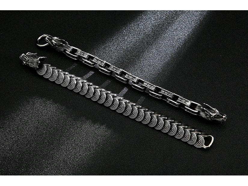 Men's Retro Titanium Steel Dragon Bracelet - European & American Fashion
