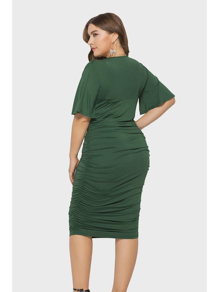 Elastic V-Neck Sexy Summer Dress - Plus Size Women's Fashion, European and American Style