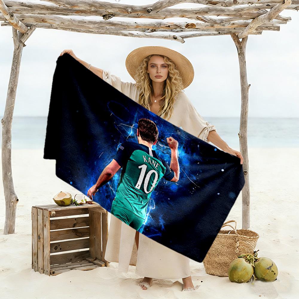 Football Player Action Beach Towel Super Soft Microfiber Quickdry Fabric Comfortable Lightweight