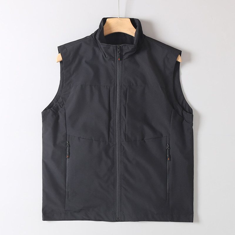 Original Foreign Trade Men's Clothing Surplus Stock Outdoor Stand Collar Multi-Pocket Workwear Casual Vest Loose Sleeveless Vest Trendy