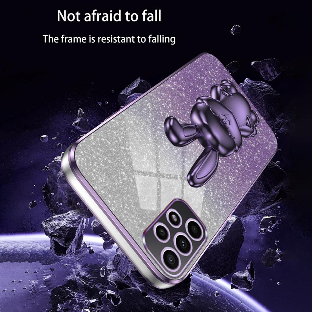 For Samsung Galaxy A52 4G/A52s 5G/A52 5G Case Glitter Powder PC+TPU Anti-drop Phone Kickstand Cover