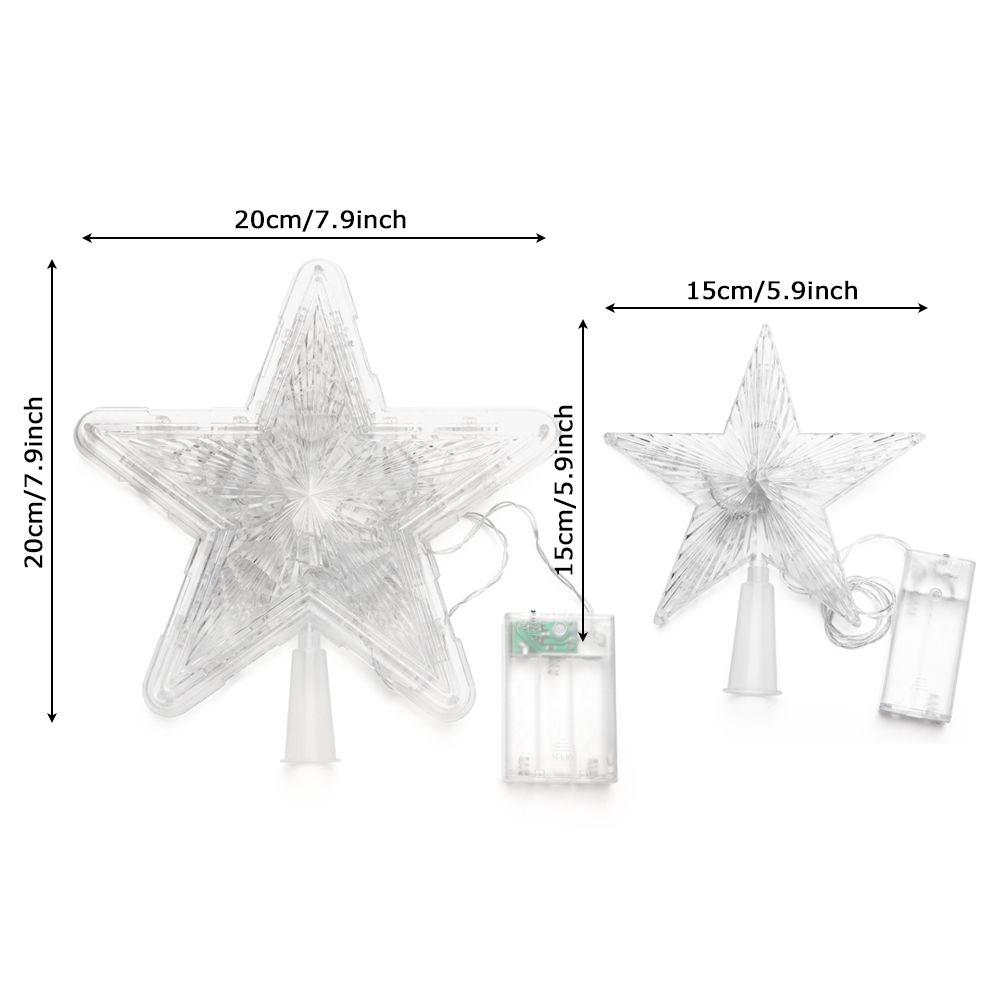 Ornaments Five-pointed Star Lamp Night Light Christmas Tree Top Ornaments LED Glowing Star